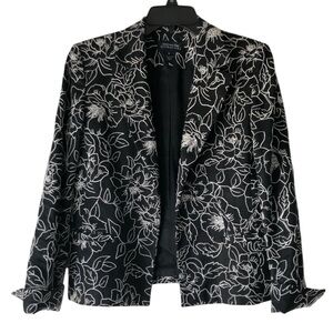 Jones New York Floral Pattern Cotton Blazer Size 8
